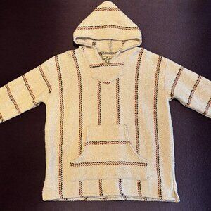 Baja Joe Woven Pullover Hoodie | Cream Striped | Unisex